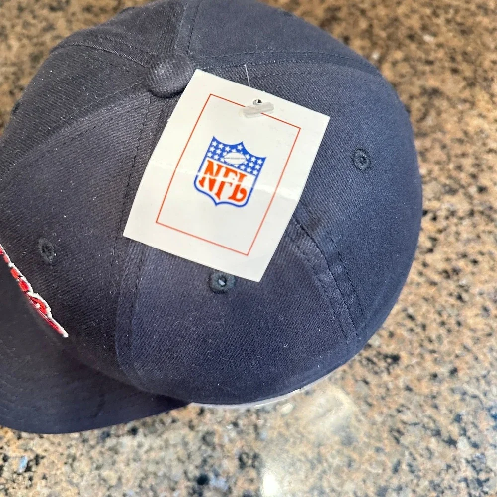 Vtg Atlanta Falcons Hat NFL Stretch Fit Baseball Cap Blue Dead Stock New
